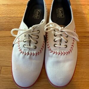 Keds Champion Pennant Canvas Women's Size 8.5 Sneakers Shoes White Lace Up